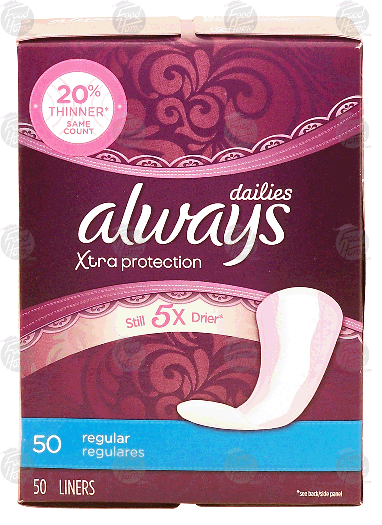 Always&nbsp;dailies&nbsp;pantiliners, regular, unscented Full-Size Picture